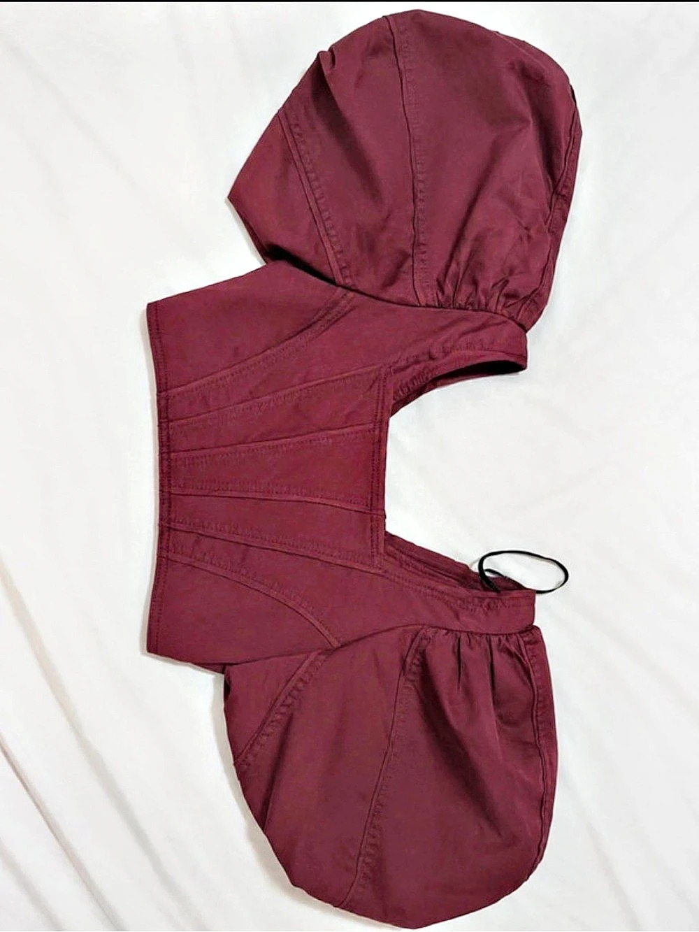 Aje. Enamour Puff Sleeve Cropped Top. Burgundy Size 10